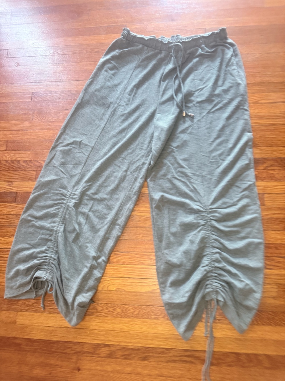 Three Bird Nest Charcoal Gray Textured Drawstring Pants